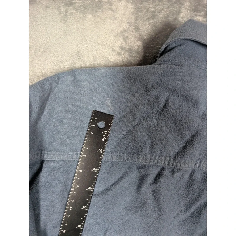 Levis Shirt Mens XL Blue Solid Flannel Long Sleeve Button Up Cotton Casual